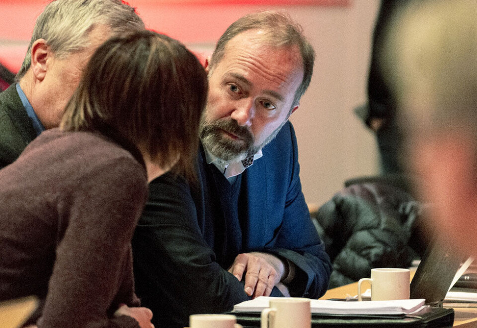 Overrasket: Mediepolitisk talsperson i Arbeiderpartiet, Trond Giske, sier han ble overrasket over at statseide Telenor gikk så hardt ut mot den foreslåtte lovendringen. Foto: Ned Alley/NTB Scanpix