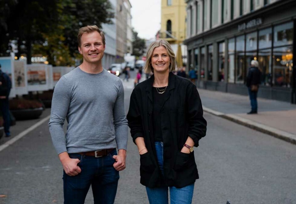 På lag med Try: Annonseselskapet Adnuntius med daglig leder Stian Remåd har fått med seg Try-huset på sin nye annonseplattform. Her sammen Hanne Gilje-Sekse.