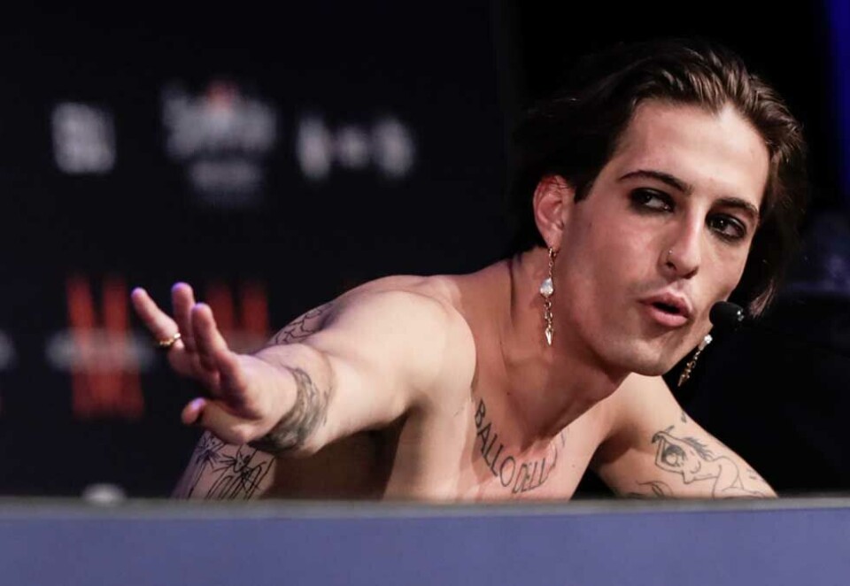Eurovision-vinner: Vokalisten Damiano David i det italienske bandet Måneskin har avlagt en negativ narkotest, og EBU konkluderer med at bandet ikke brukte narkotika under Eurovision-finalen. Foto: NTB.
