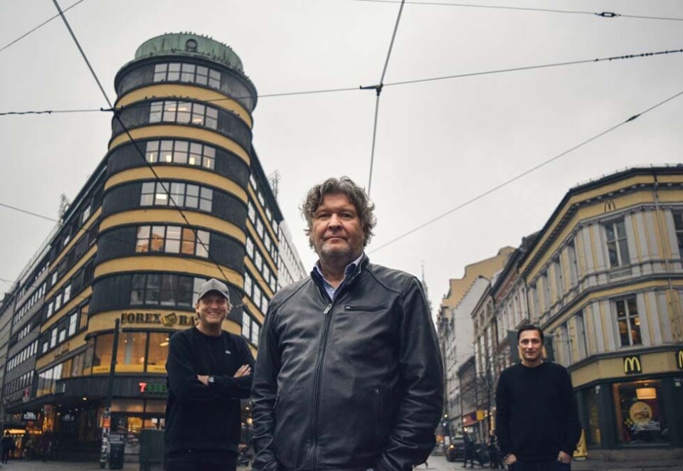 Inn i kompaniet: Per-Olav Sørensen (i midten) knytter seg til The Oslo Company og makkerne Trond Kvernstrøm (til v) og Christian Steen (til h). - Jeg ønsker å fokusere de neste årene i ett selskap, sier han. Foto: Aksel Jermstad