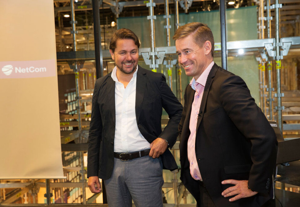 Samles: Tele2-sjef Arild Hustad og NetCom-sjef August Baumann blir del av samme konsern, etter at TeliaSonera denne uken kjøpte Tele2.