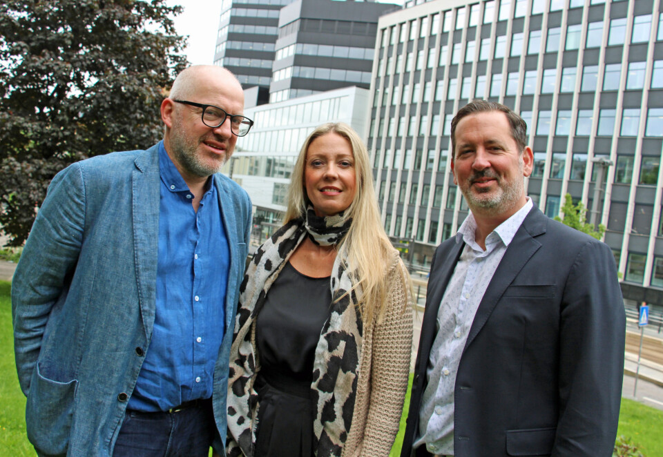 Dette er teamet bak MCBs nye bidrag. Fra venstre: Tor Arne Fanghol (prosjektleder Mediakuben, BTO), Hilde Indresøvde (leder inkubasjon og akselerasjon, BTO) og Kelly Moulton (forretningsutvikler Mediakuben, BTO). Foto: Kjetil Myhren-Berge.