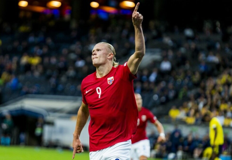Senket Sverige: Erling Braut Haaland har blitt kjent for å scoret mye mål. Mot Sverige scoret han to. Foto: Fredrik Varfjell / NTB
