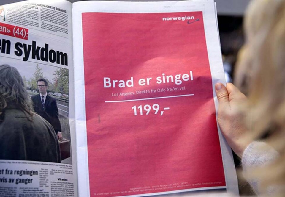 Kapret bronseKampanjen «Brad is single» som Try har laget for Norwegian stikker av med Cresta-bronse.