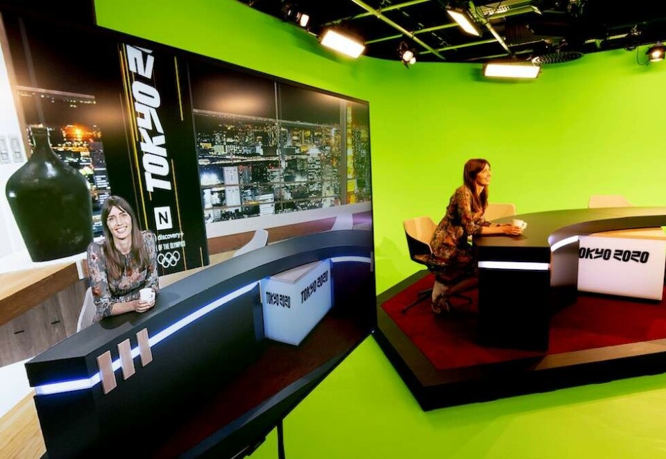 OL-vert: Susanne Furøy Wergeland er en av programlederne i Discovery og TVNorge som jobber med Tokyo-OL fra TV studioet i Nydalen. Foto: Geir Olsen/NTB