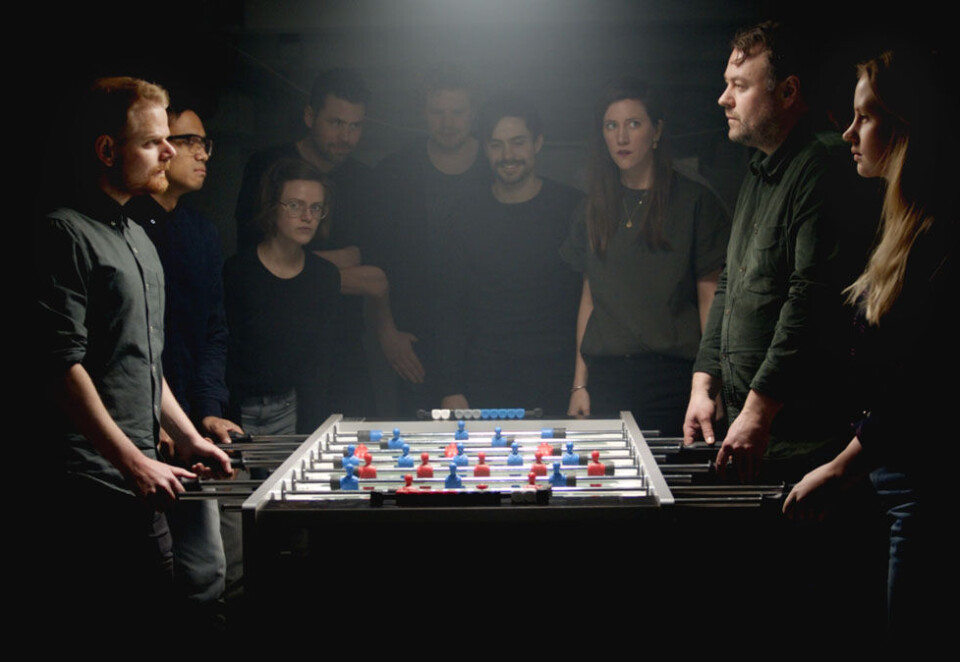 Ypper til kamp: Gjengen i NewsLab inviterer andre byråer til oslomesterskap i foosball (eller bordfotball) 21. mars på utestedet Oslo Camping.
