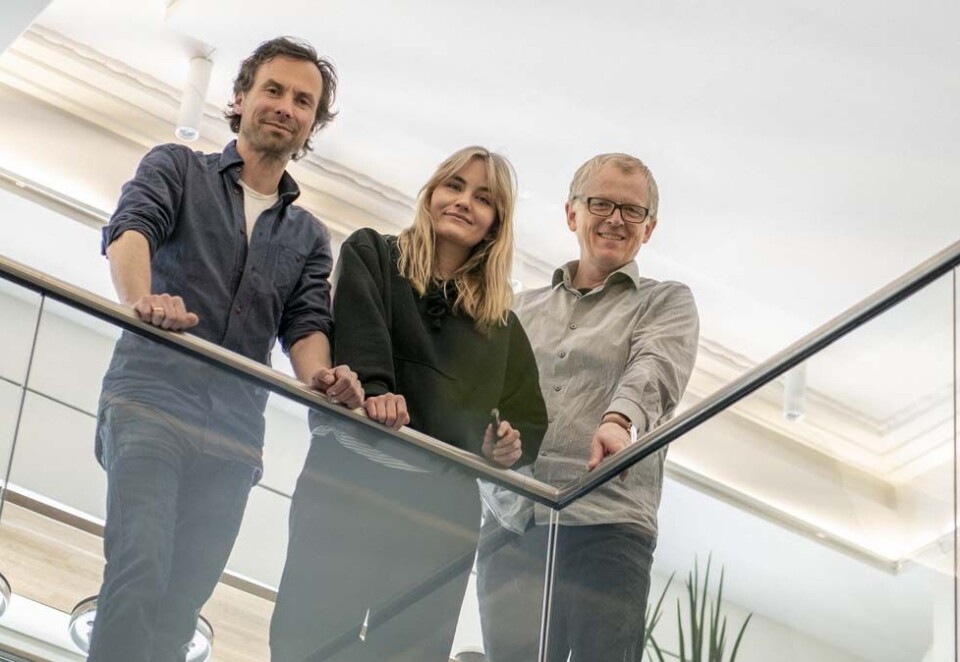 Byråleder Christian Gottschalk, kreativ leder Martine Flatlie og Thorbjørn Naug. Foto: Naug & Venner