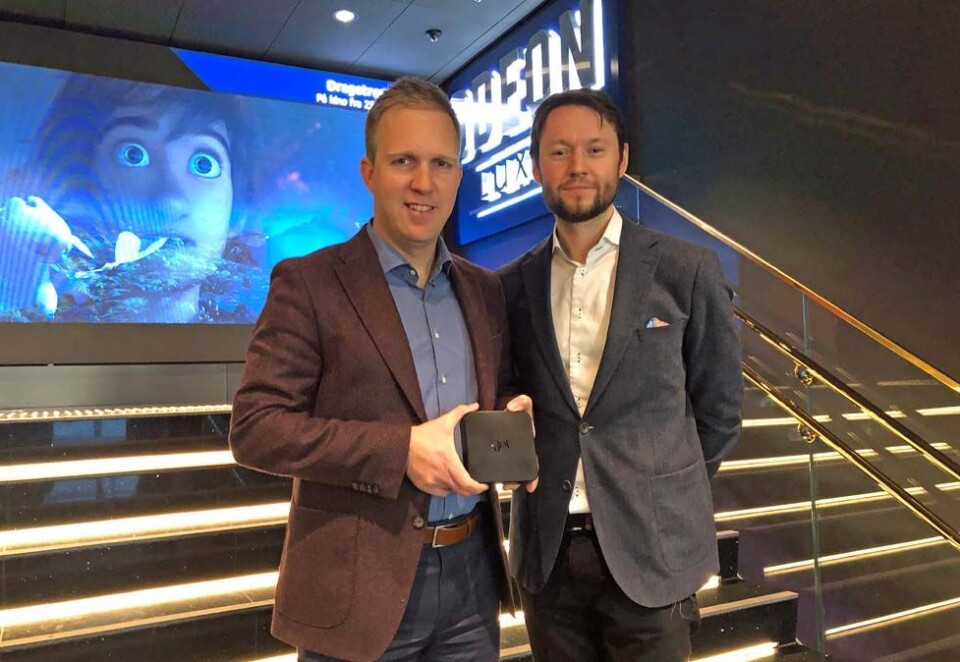 Ny Get-magi: Get-toppene Thorbjørn Aamodt og Espen Åtland børster støv av et ti år gammelt Get-slagord om hverdagsmagi. Denne gangen ligger magien å samle vanlig tv, strømmetjenester og tredjeparts underholdningstjenester i én og samme boks. - Det er første gang det skjer i en ordentlig skala. Foto: Knut Kristian Hauger