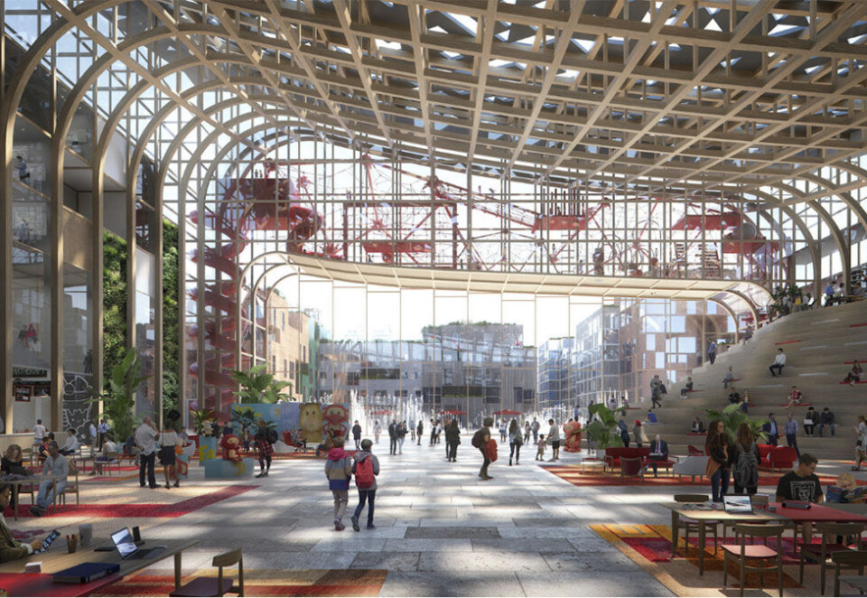 Lysthus: Kringkastingshuset skal blant annet romme et kunnskapssenter og en møteplass for innovasjon og næringsliv. Foto: Snøhetta/Plomp