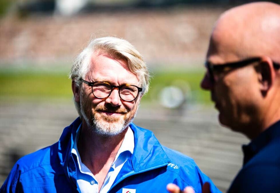 Åpner for samarbeid;Da Kampanje snakket med to TV-sjefene Olav T. Sandnes (TV 2) og Thor Gjermund Eriksen (NRK) i forbindelse med et større rettighetskjøp på vintersport, utelukket ikke de to et utvidet fotballsamarbeid. Foto: Eivor Eriksen.