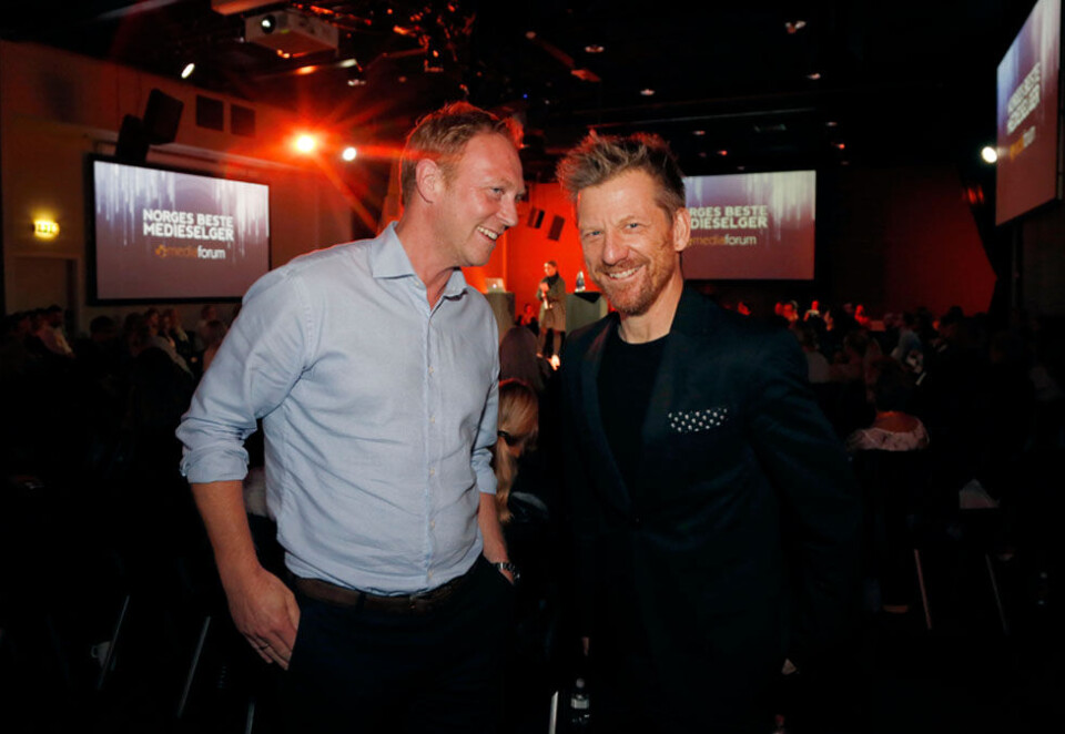 - Konkurransen blir tøffere: Konkurrentene til Publicis, Martin Bentzen i Group M og Pelle Stensson i Dentsu Aegis, erkjenner at det sammenslåtte selskapet med Kitchen og Starcom vil tilspisse konkurransen. Her er de to byråtoppene under Mediaforums mediekonferanse denne uken. Foto: Eivor Eriksen.