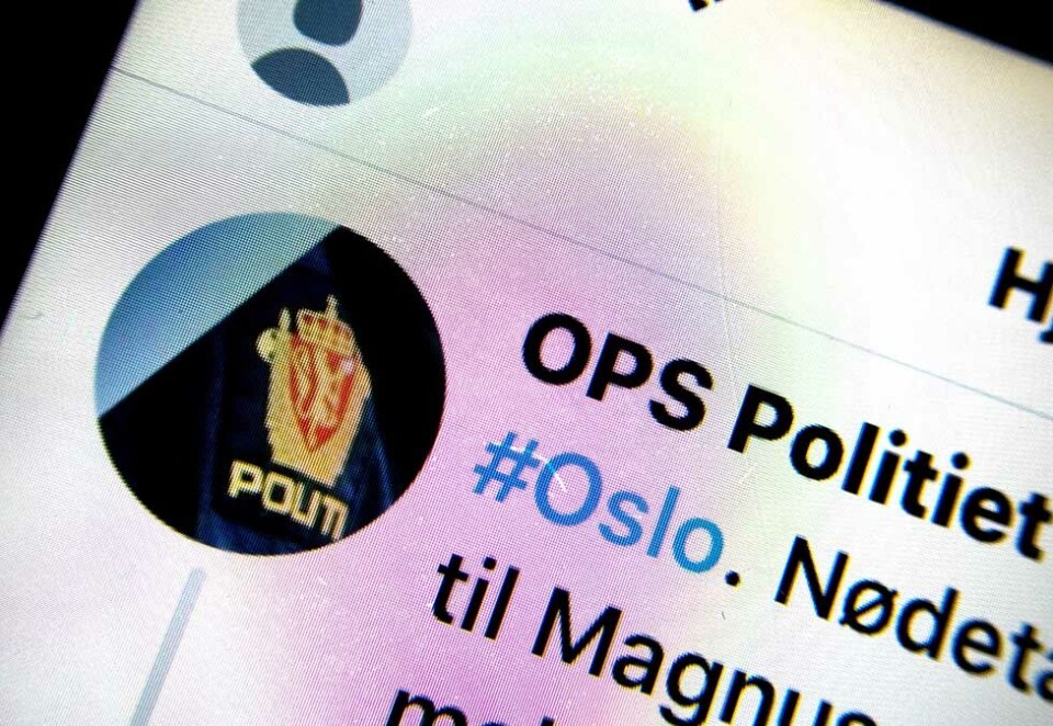 Forlater Twitter: Politiet er i ferd med å forlate Twitter. Men når det skjer, er fortsatt uvisst. Illustrasjonsfoto: Gorm Kallestad/NTB.
