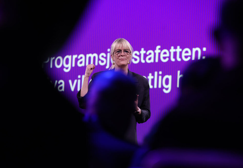 Klar bestilling: TV 2s programredaktør Kathrine Haldorsen ba produksjonsbransjen om flere humorkonsepter da hun deltok i «Programsjef-stafetten»
 på Nordiske Mediedager forrige uke. Foto: Eivor Eriksen