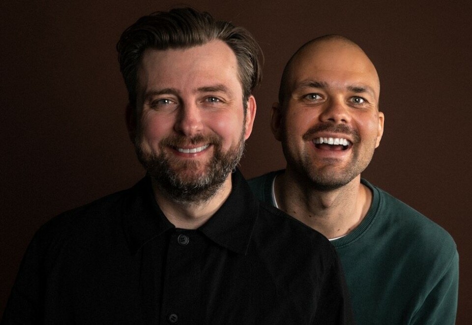 Ny NRK-duo: Martin Beyer-Olsen og Lars Berrum skal lage podkast for NRK. I 2020 fikk de prisen for Norges morsomste podkast på Humorprisen. Foto: Kim Erlandsen/NRK