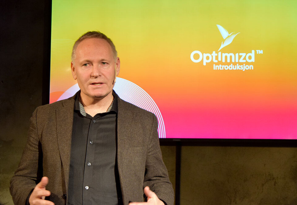 Leter høyt og lavt: Optimizd-sjef Rune Danielsen snakker både med annonsører og med mediehus om å bli med på Orkla og DNBs nye datasatsing. Denne uken presenterte han selskapet på et bransjearrangement på Mesh i Oslo. Foto: Dag Robert Jerijervi