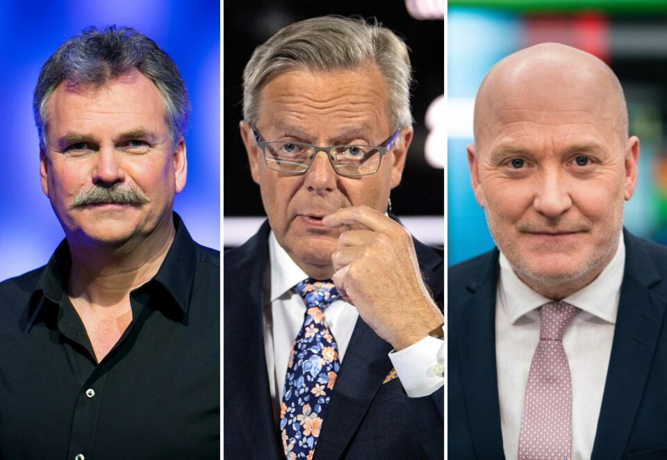 Blir værende: Harald Bredeli, Arill Riise og Fin Gnatt er blant de 40 TV 2-ansatte som har fått tilbud om gavepensjon. Alle tre har takket nei. Foto: NTB/TV 2