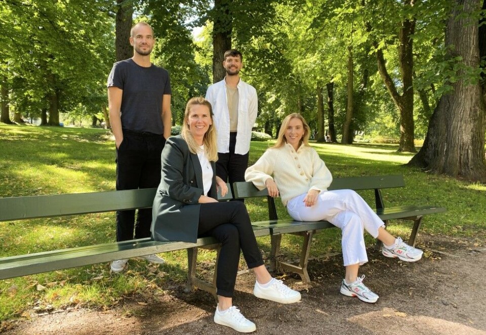 Lanserer ny profil: The North Alliance-byrået Bold har laget en ny visuell profil for boligalarm-aktøren Homely. Her markedssjef Kaja M. A. Tenfjord sammen med Bolds Jens Jørgen Krogsveen, Jacob Haugen og Camilla Annie Martinussen.