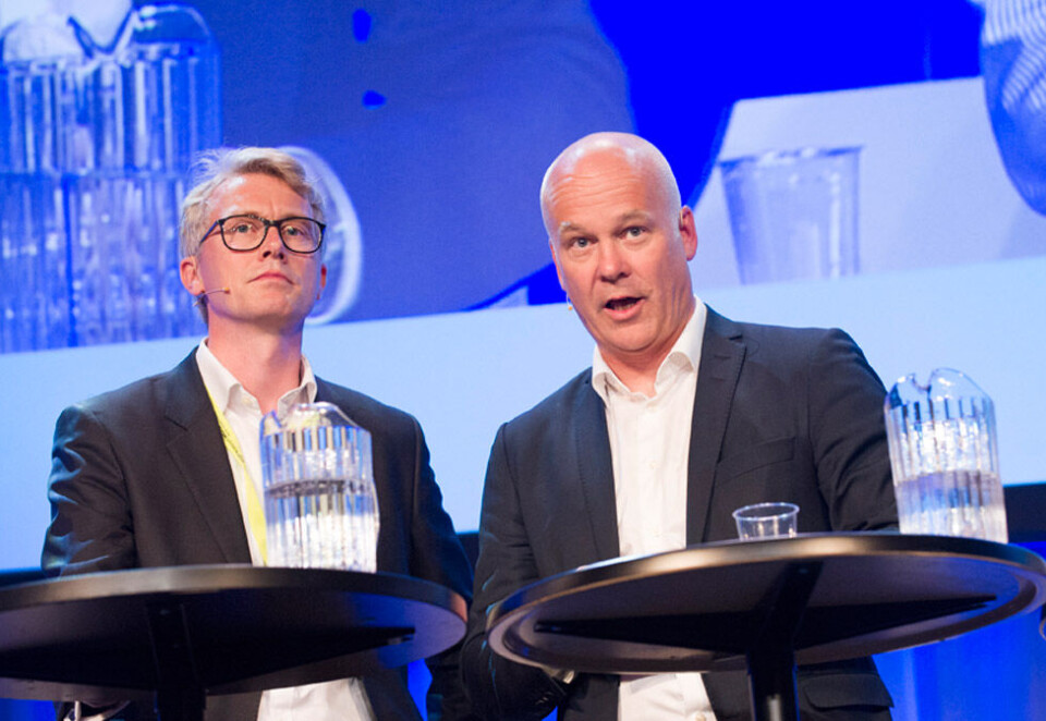 Makteliten: TV 2-sjef Olav T. Sandnes og kringkastingssjef Thor Gjermund Eriksen er blant medietoppene som forfatterne av boken har plassert i landets maktelite.