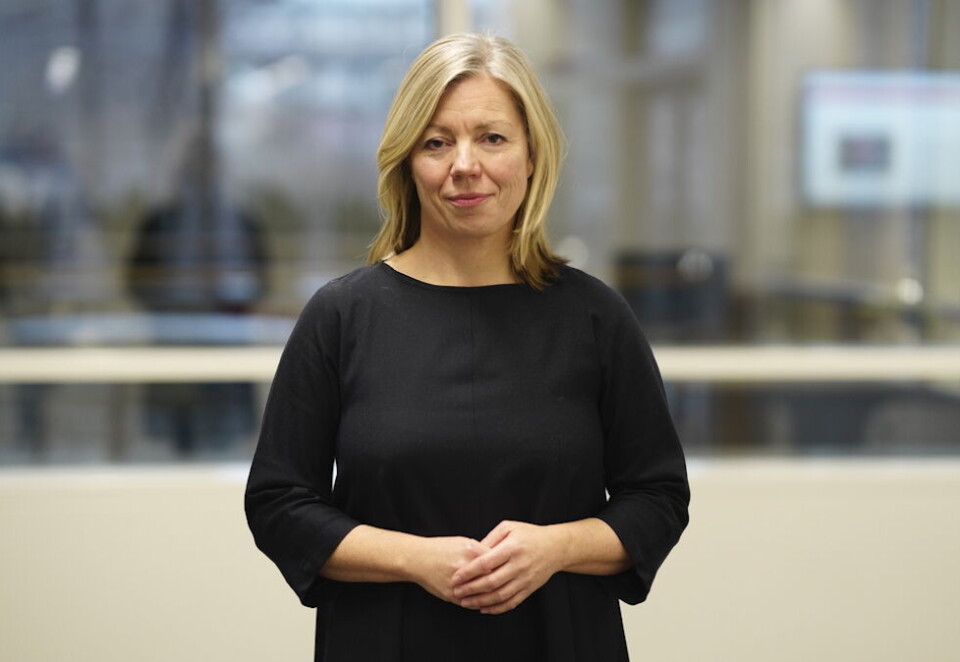 Peker på nedgangstider: Sjefredaktør i Aftenposten, Trine Eilertsen, peker på nedgangstider som en mulig årsak til at det står så dårlig til med kulturelt mangfold blant norske redaksjoner. Foto: Scanpix.