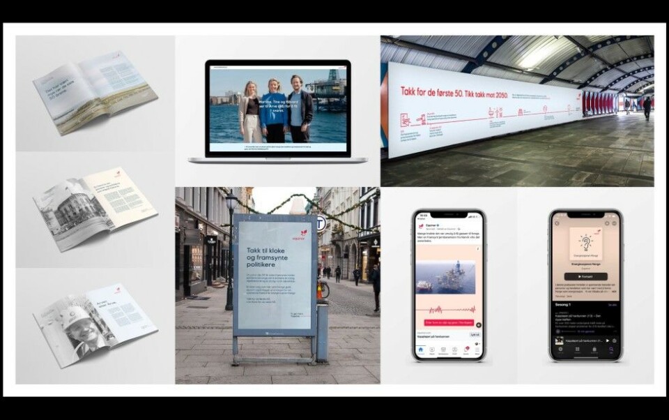 Mange kanaler: Equinor kjører ut sin jubileumskampanje i flere kanaler. Podkast, innholdsserie og reklamefilmer lansers også i de neste månedene. Kampanjen kjøres ut året. Foto: Equinor