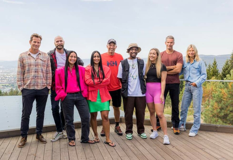 Nye og gamle deltakere: Fra venstre: Jon Almaas, Adam Schjølberg, Vita og Wanda Mashadi, programleder Tom Stiansen, Victoria Tolaas, Safari Shabani, Thomas Alsgaard og Elisa Røtterud. Foto: Haakon Lundkvist