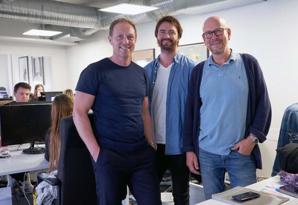 Kjøper seg inn i Try-selskap: Group M, som ledes av Martin Bentzen i Norge (til venstre), kjøper seg en minoritetsandel av Try Opt. Mediebyrået ledes av Gunnar Stensaker (i midten). TIl høyre konsernsjef Kjetil Try.