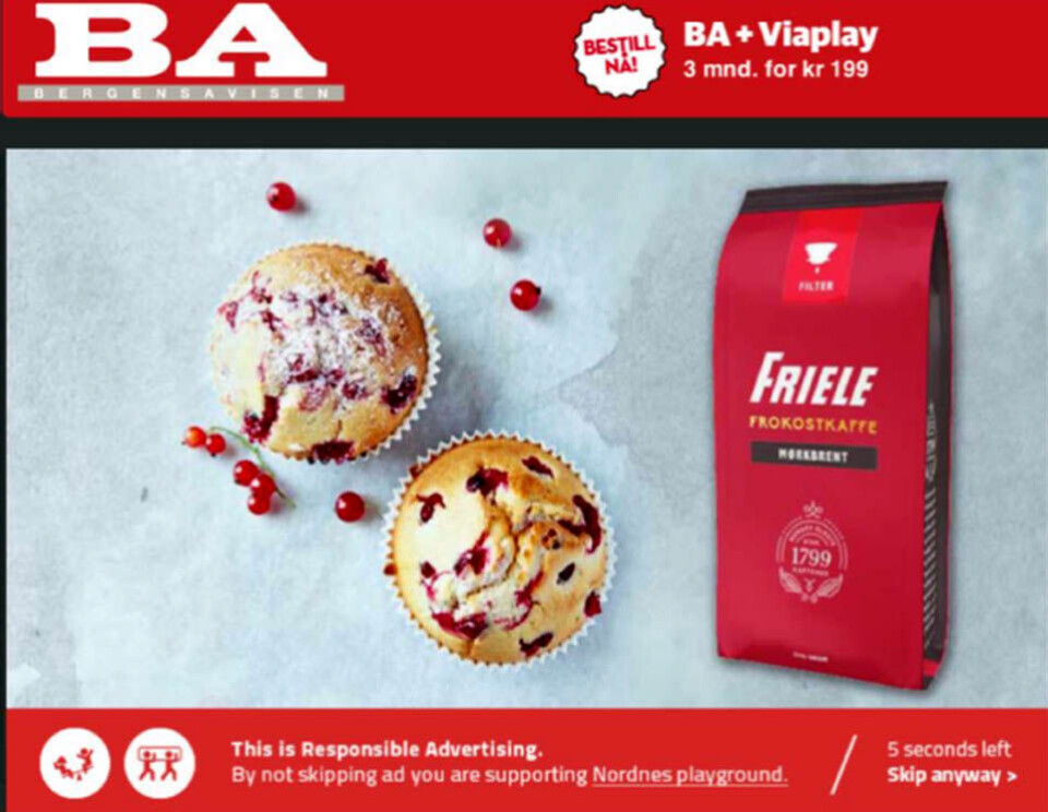 Reklame med mening (1)- Hvis Mobiletech kan bidra med attraktive videoannonser gjennom Rad-konseptet er det jo meget bra, sier Jørgen Dønnum i TV 2. Her et av eksemplene på en Rad-annonse.