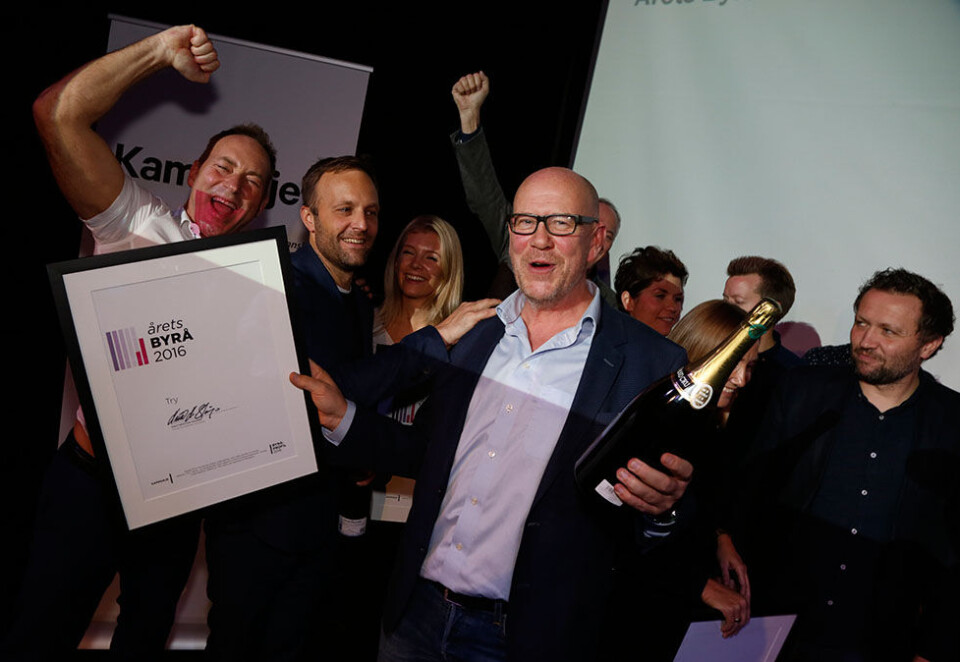 Årets byrå: I tillegg til å forsvare tittelen som Årets Reklamebyrå for 14. gang, går Try også helt til topps i totalkåringen og er med også kåret til Årets Byrå. Foto: Eivor Eriksen.