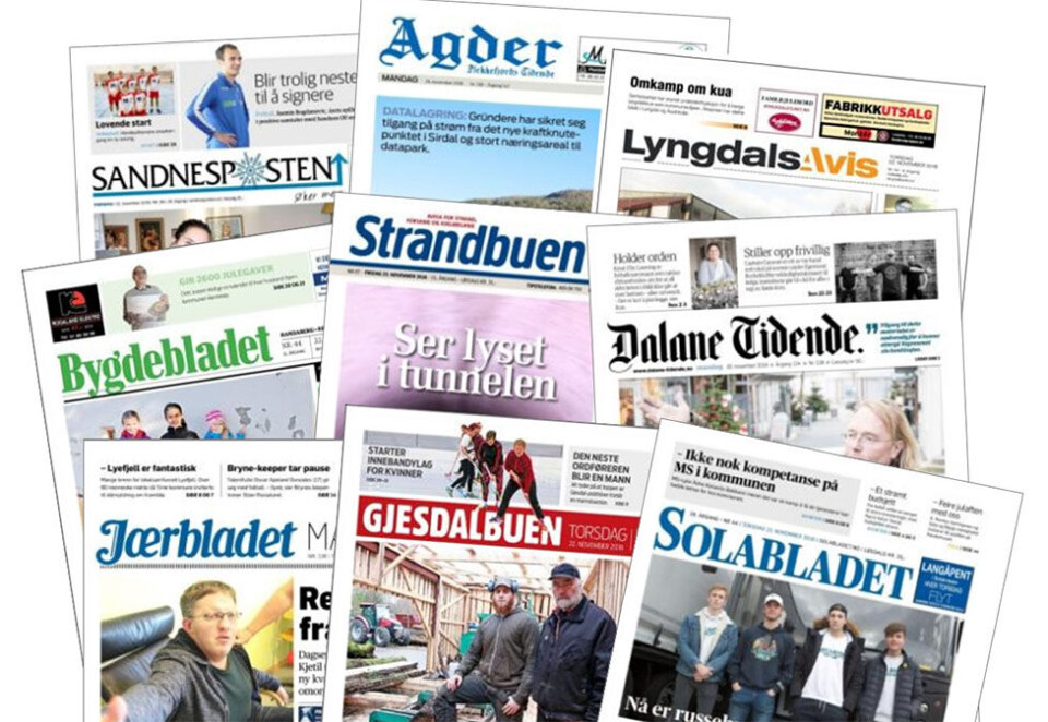 Blir Amedia-aviser: Med Jærbladet, Dalane Tidende, Avisen Agder, Sandnesposten, Solabladet, Strandbuen, Gjesdalbuen, Bygdebladet og Lyngdals Avis vil Amedias portefølje telle 72 lokalaviser. Foto: Amedia