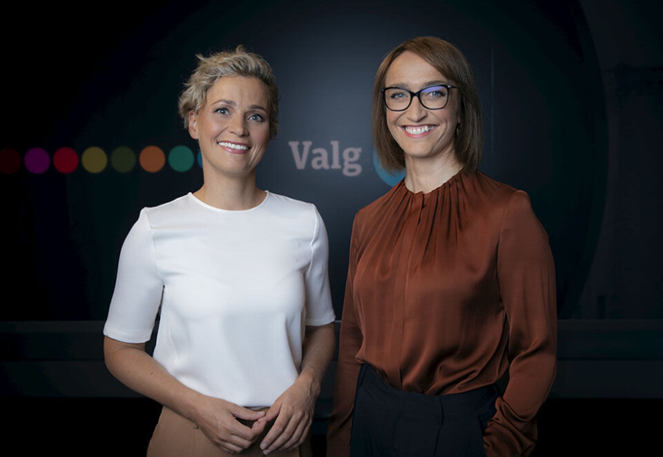 Vant valget: Ingunn Solheim og Ingerid Stenvold loset seerne gjennom årets stortingsvalg på NRK og samlet i snitt mellom klokken ni og elleve nesten 950.000 seere. - Vi er svært tilfreds med valgnatta, og ser at vi store deler av kvelden ligger tett opp mot en million seere, sier nyhetsredaktør Knut Magnus Berge i NRK. Foto: Julia Marie Naglestad