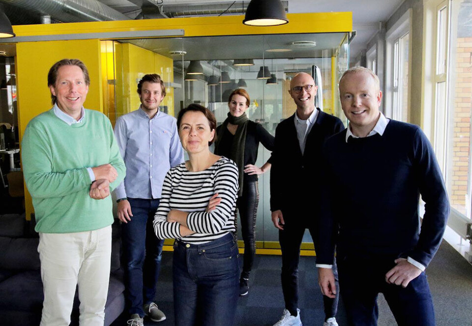 Ny Red Dentsu-ledelse: Den nye toppsjefen i Red Dentsu X, Christian Espeseth, har satt sin nye ledergruppe. Her Espeseth sammen med Adrien Bjørnskau, Lena Sarset, Therese Becke, Thomas Faye Willoch og Inge Hofstad Kjeilen. Hanne Brekke var ikke tilstede da bildet ble tatt.