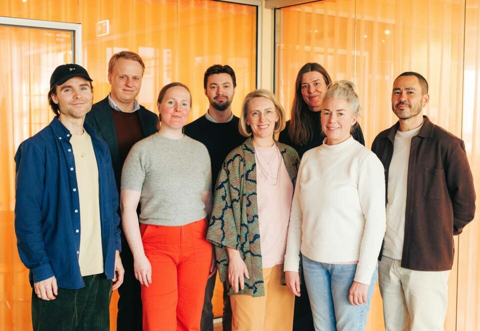 Nytt samarbeid: Fra venstre: Aksel Overskott (Bielke&Yang), Eilif Swensen (Ruter), Maja Håkenstad (Bielke&Yang), Felix Skaara (Bielke&Yang), Anna Björnerhag (Ruter), Christina Magnussen (Ruter), Yvonne Waage (Ruter) og Martin Yang (Bielke&Yang).