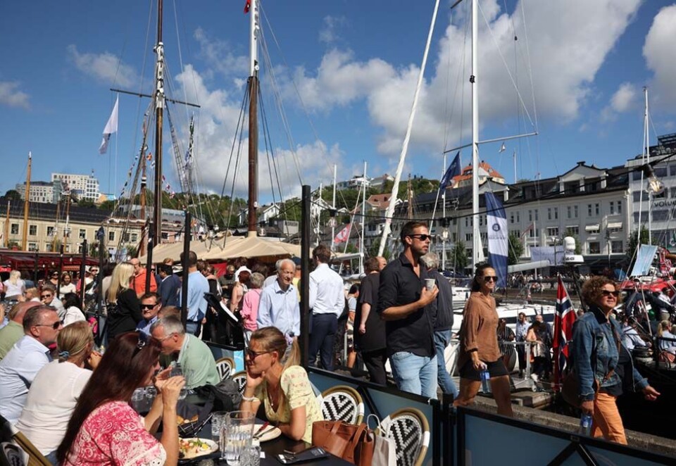 Fjorårets festival: Det blir trangt i Arendal og på brygga i Pollen også i år. Ifjor var det over 160.000 publikummer tilstede i Arendal i løpet av uka. Foto: NTB.