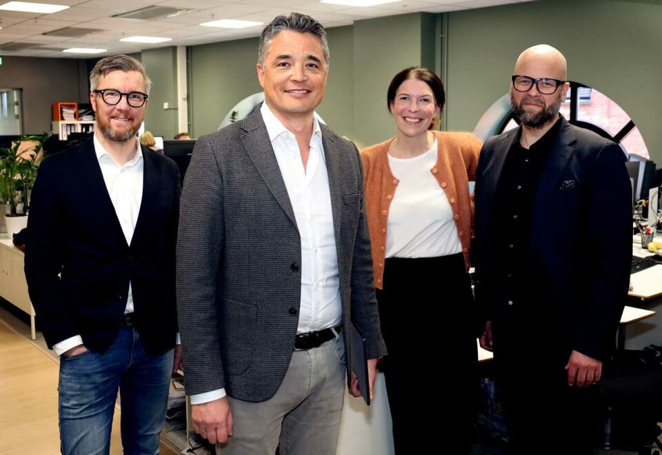 Gladere dager: Det var god stemning da Kei Grieg Toyomasu ble presentert som ny sjef i Mediabrands-gruppen i Norge. Her sammen med styreleder Uffe Henriksen, Cato Drægebø og Cathrine Jarning. Sistnevnte har også forlatt selskapet. Foto: Eivor Eriksen.