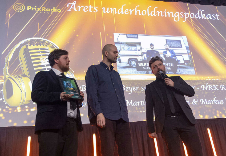Vant i fjor: NRK-podkasten «Berrum og Beyer snakker om greier» med Lars Berrum og Martin Beyer-Olsen var blant fjorårets vinnere. Foto: Tor Erik Schrøder/Radiodager