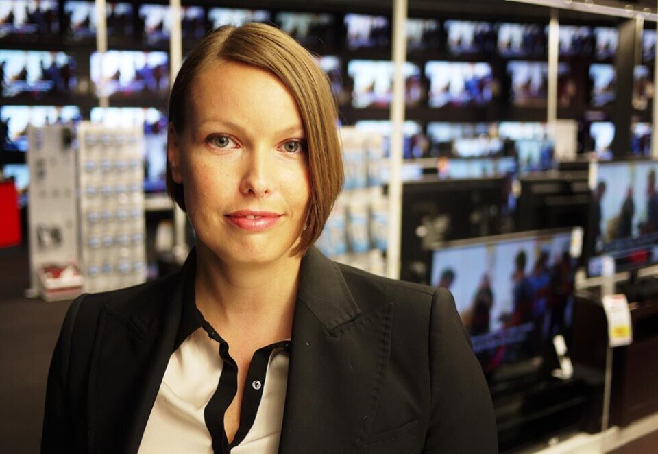 Legger fram nye tall: Over halvparten av tv-ene som selges i Norge er nå i 56–65 tommers størrelse. Samtidig faller mobilsalget, men folk kjøper dyrere modeller, kan Marte Ottemo i Stiftelsen Elektronikkbransjen fortelle.