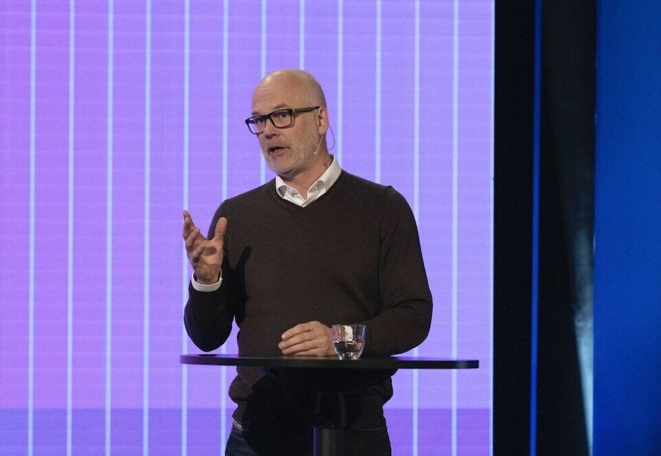 Utkonkurreres på pris: - Her drar de til altså, og bruker det vi i gamle dager kalte «sjekkheftet» for å satse på podkast, sier NRK-sjef Thor Gjermund Eriksen om Schibsted. Foto: Foto: Thor Brødreskift