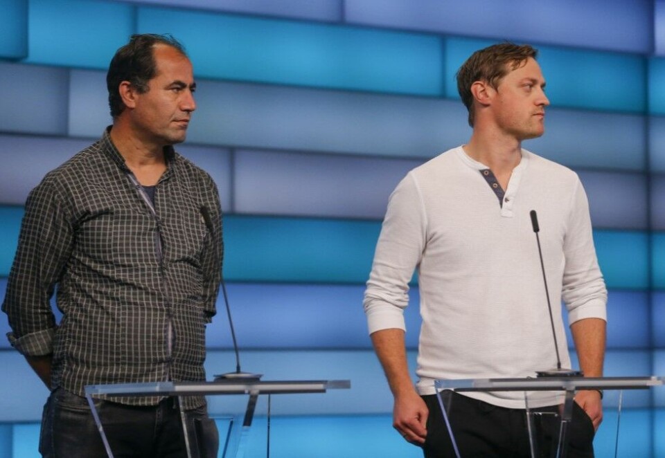 Tilbake: Lokman Ghorbani og Halvor Ekeland var med på pressebrief tirsdag ettermiddag. Foto: Trond R. Teigen / NTB
