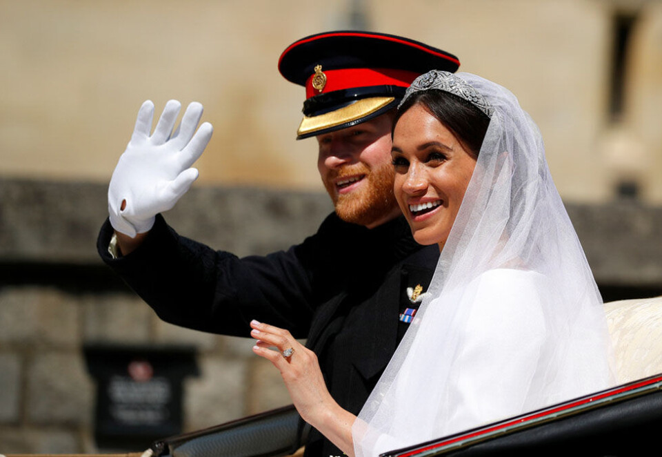 Populært brudepar: Prins Harry og Meghan Markle trollbandt millioner av tv-seere verden over med sin bryllupsseremoni i St. George's Chapel i Windsor. I Norge satt en halv million benket foran tv-skjermen. Foto: Reuters.
