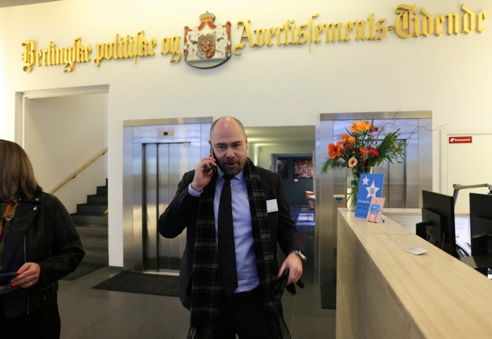 I Dammark: Konsernsjefen i Amedia, Anders Opdahl, gjennomførte før jul sitt aller største oppkjøp da han la rundt én milliard kroner på bordet for å kjøpe det danske aviskonsernet Berlingske. Her Opdahl i Berlingskes lokaler. Foto: Kristian Ridder-Nielsen / Amedia.