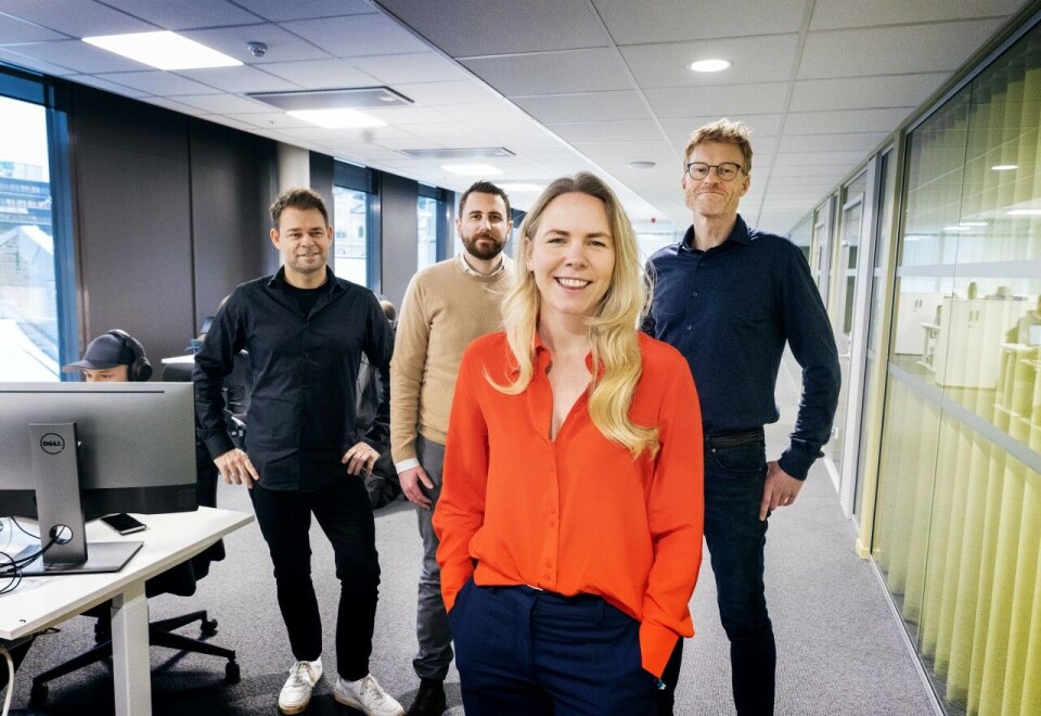 Ny ledergruppe: Det nye byrået Stem Agencys ledergruppe består av Michael Linnemann (f.v bak), Bjørn Korterud, Kjell-Petter Olsen og byråleder Kaia Gulsvik. Stem Agency er en sammenslåing av byråene Design Container og Artisti Dialog. Foto: Eivor Eriksen.