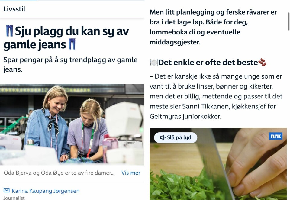 Emojis i nyhetssaker: Medidforsker Tellef Solbakk Raabe mener NRKs emoji-grep vekker en diskusjon knyttet til personalisering av innhold. Skjermbilde: NRK