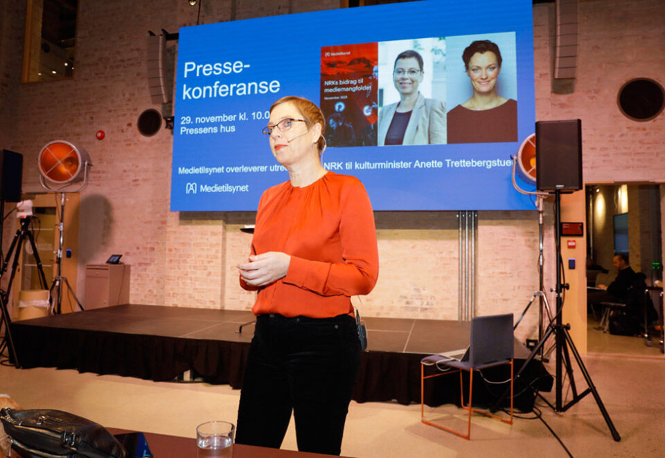 Klar med NRK-rapport: Det er ingen grunn til å innskrenke NRKs digitale handlingsrom i nyhets- og aktualitetsmarkedet, mener Medietilsynets leder Mari Velsand. Foto: Eivor Eriksen