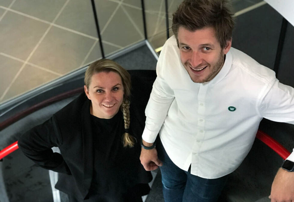 Ny mediebyråsjef: Adrien Bjørnskau blir ny mediebyråsjef i Red Dentsu X. Her sammen med nå avgåtte konsernsjef Maria Aas-Eng som gikk til Komplett.no.