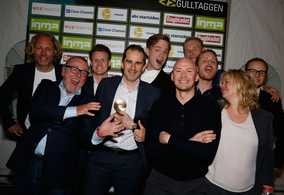 Til topps: Reklamebyrået Try og deres digitalbyrå Apt gikk til topps i Gulltaggen med sin lade-app for Volkswagen. Foto: Eivor Eriksen.