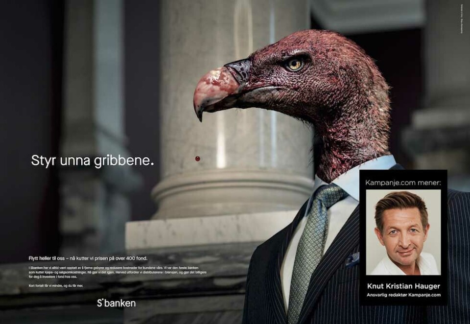 Bankgribbene: For noen år siden gikk Sbanken hardt ut mot de største aktørene på markedet. Nå er de i ferd med å bli kjøpt av en. - Sbankens aksjonærer møter seg selv i døren dersom de takker ja til DNBs tilbud, skriver Knut Kristian Hauger.