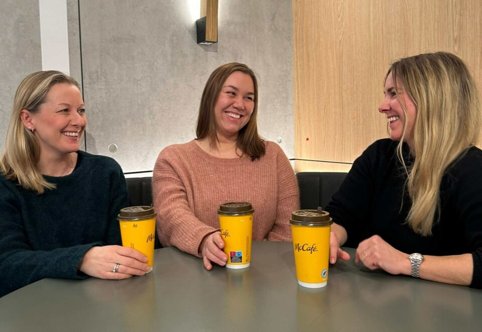 Blir konkurrenter: Fra venstre: Mari Husby, Hege Bergland Ebbestad og Mette Vonen fra tiden i McDonald's. Foto: Food Folk