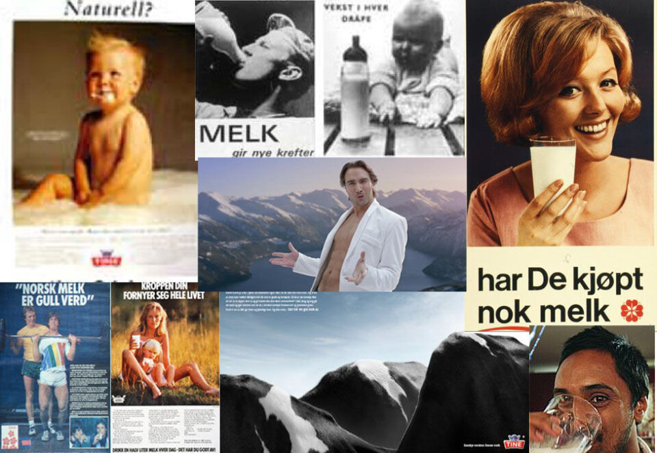 Må ha det: 100 år med markedsføring fra Tine samlet på ett brett. Her ser du noen av reklamefilmene og printannonsene meiergiganten har hatt på trykk og på lufta.