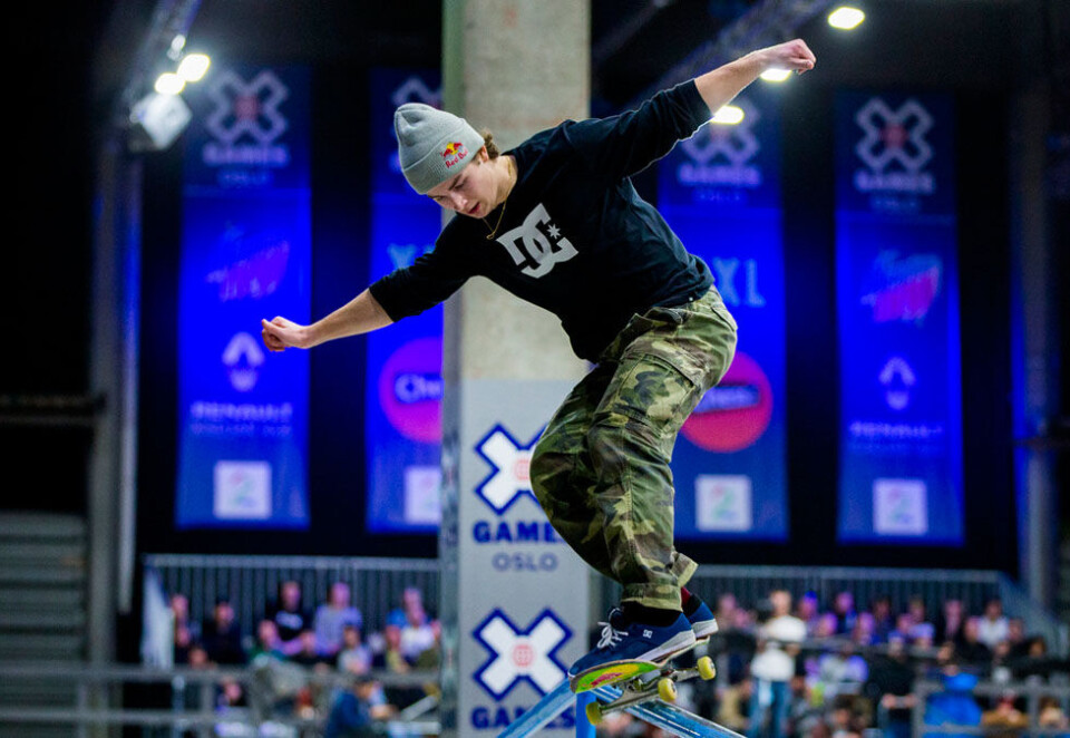 De største kringkasterne: Marit Høvik Hartmann mener det er utøverne og publikum, ikke tv-kanalene, som er de største kringkasterne. Her er Gard Jenssen Hvaara under den norske kvalifiseringen til skateboard street for menn onsdag kveld. Foto: Vegard Wivestad Grøtt/NTB Scanpix.