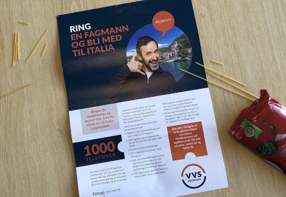 Internpromo, Italia og 50 kg spagetti